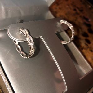 Gold Diamond Hoop Earrings